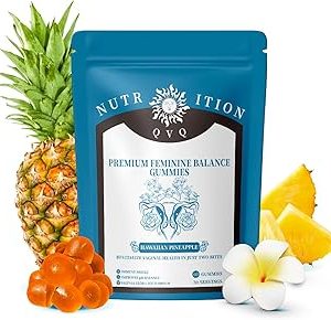 Organic Natural Sourcing Premium Feminine PH Balance Gummies for Women's Health, Immune Support, Hawaiian Pineapple Flavor Gluten-Free, Vegan Premium Feminine Balance Gummies for women (60)