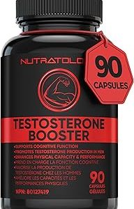 Testosterone Booster for Men | Canadian-Made | Tribulus Terrestris, Tongkat Ali, Maca, Horny Goat Weed, Ginseng, DIM. Enhances Physical Performance & Promotes Testosterone Production - 90 Capsules