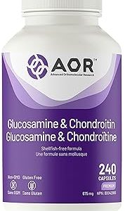 AOR - Glucosamine & Chondroitin 240 Capsules 60-Day Supply - Non-GMO and Gluten-Free - Glucosamine Sulfate and Chondroitin Sulfate