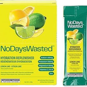 Hydration Replenisher Electrolyte Replacement Stick Packets | Essential Electrolytes & Vitamins | Rapid Hydration | Sodium, Potassium, Magnesium, Vitamins B, C, D, Zinc | Lemon Lime | 15 Pack