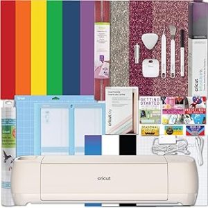 Cricut Explore 4 Machine with Vinyl and Iron-On Bundle - Beginner Friendly Craft Cutting Machine with Essential Materials, HTV and Adhesive Vinyl Variety Pack- DIY Decor Projects, Apparel and Decals