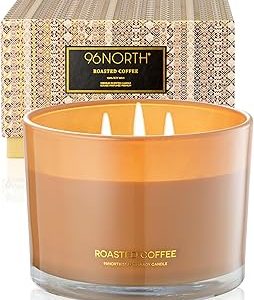96NORTH Luxury Coconut Soy Candle | Large 3 Wick Jar Candle | Up to 50 Hours Burning Time | Tropical Beach Scented Candles for Home | 100% Natural Soy Wax | Housewarming Gift for Women and Men