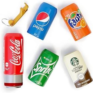 ChameleonCan 5Pack Silicone Can Covers - Soda Pop, Beer Opener, Golf Beer Sleeve, Fit 12FL (355ml) & 16FL (475ml), Red & Blue