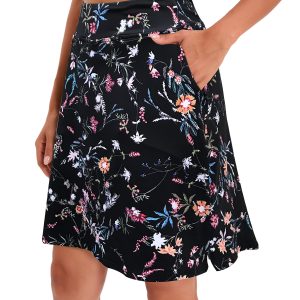 Jhsnjnr Women's Tennis Skirts with Pockets Shorts High Waisted Knee Length Skirt Athletic Golf Skorts