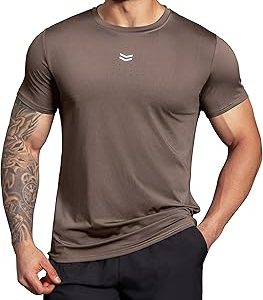 Boyzn Men's Reflective Stripe & Perforated Breathable T-Shirt - Moisture Wicking Quick Dry Gym Shirt for Running, Basketball