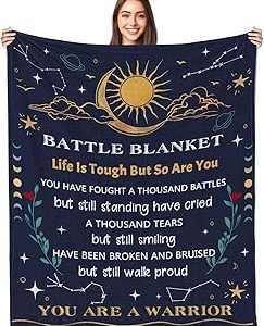 Cancer Care Gifts for Women, Get Well Soon Gifts Blanket for Her Him, Cancer Fighter Gift, Inspirational Quote Chemo Patient Gift, After Surgery Gifts, Inspirational Gifts Blanket 50'' X 60''