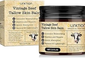 Beef Tallow Honey Balm for Skin:100% Grass-Fed Beef Tallow Moisturizer For Face and Body Vintage Tallow Balm With Olive Oil Manuka Honey For Sensitive Dry Skin Repair 2 oz