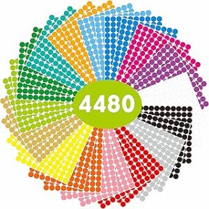 4480 PCS 3/4" Round Polka Circle Dot Sticker Labels Mega Bundle in Assorted 16 Colors