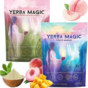 Yerba Magic Peach Mango,Yerba Mate Instant Tea Powder,yerba magic,yerba mate tea,Mate Tea Supplements with Prebiotics and Probiotics (A+B)