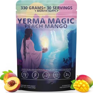 Yerma Magic Peach Mango flavor - Yerba Mate instant tea powder with prebiotics and probiotics. 1 Pack